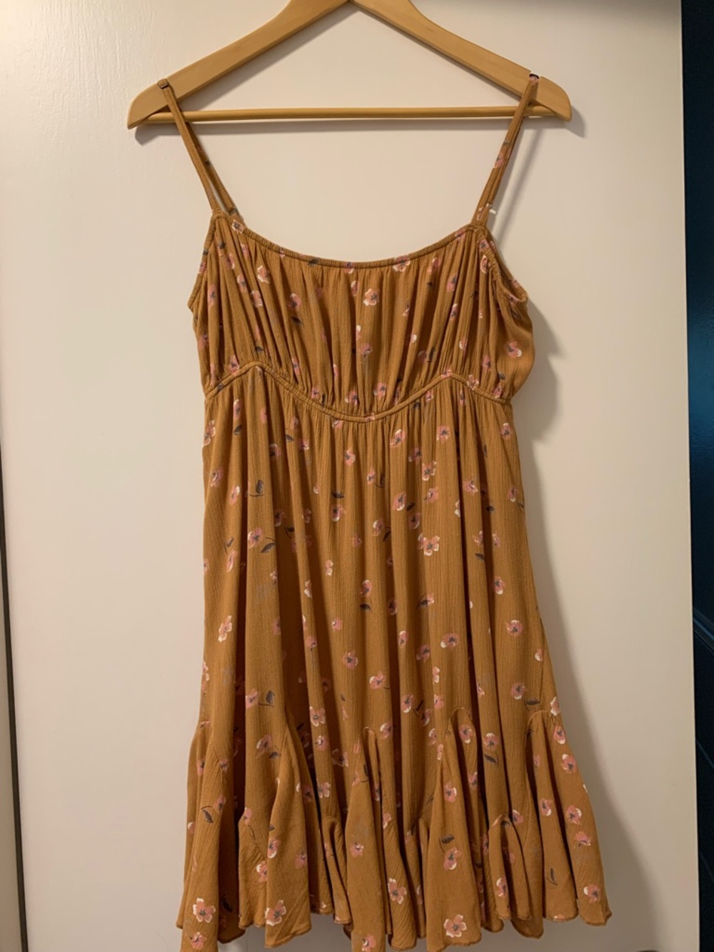 O'Neill Mustard Floral Flounce Sun Dress